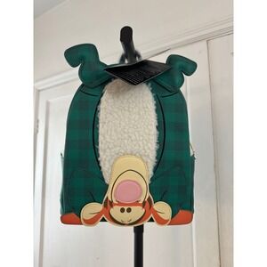 Loungefly Disney Winnie‎ the Pooh Tigger Plaid Sherpa Mini Backpack NWT